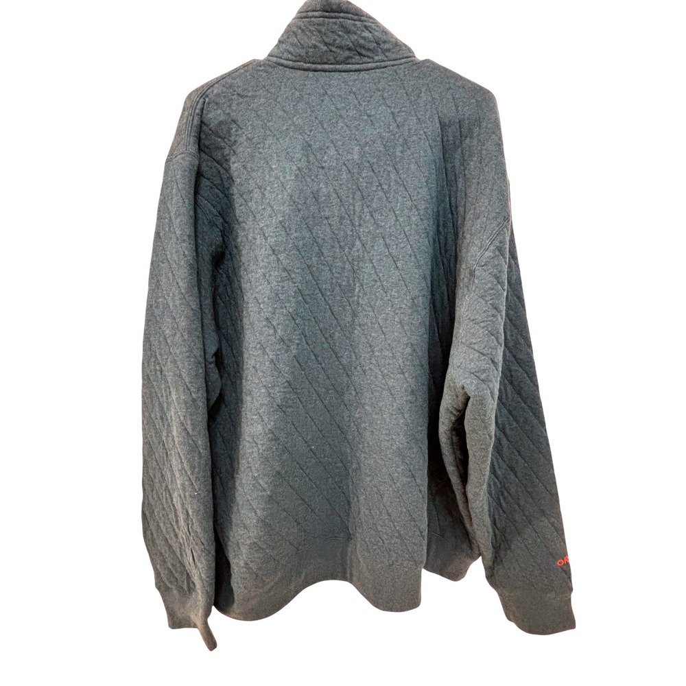 Orvis Mens XXL Quilted Snap Neck Pullover Sweatshirt Blue Orange Mock Neck - Picture 6 of 6